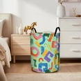 thumbnail image 4 of Colorful Abstract Shapes Play Print Extra Large Foldable Laundry Basket  Stylish  Easy to Use for Bedroom Bathroom  Laundry Room  Oxford Fabric Storage Bin, 4 of 9