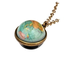 Pompotops Solar System Rhinestone Necklace Nebula Galaxy Planet Pendant Double Side Luminous Universe Necklace Birthday Anniversary Jewelry Gift for friend friend