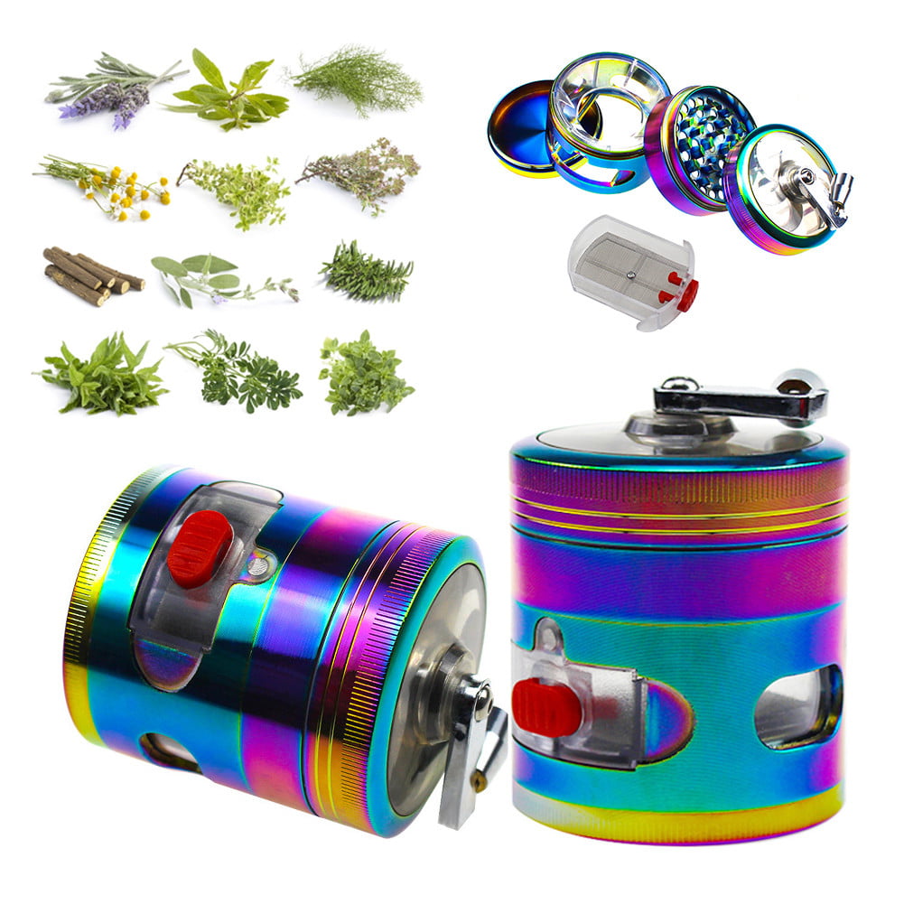 3 Separation Chambers contain Drawer and Powder Separator Higher Volume Premium Hand Cranked Design Herb Grinder