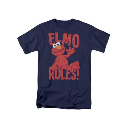 Sesame Street Classic Children's TV Show Elmo Rules Adult T-Shirt Tee