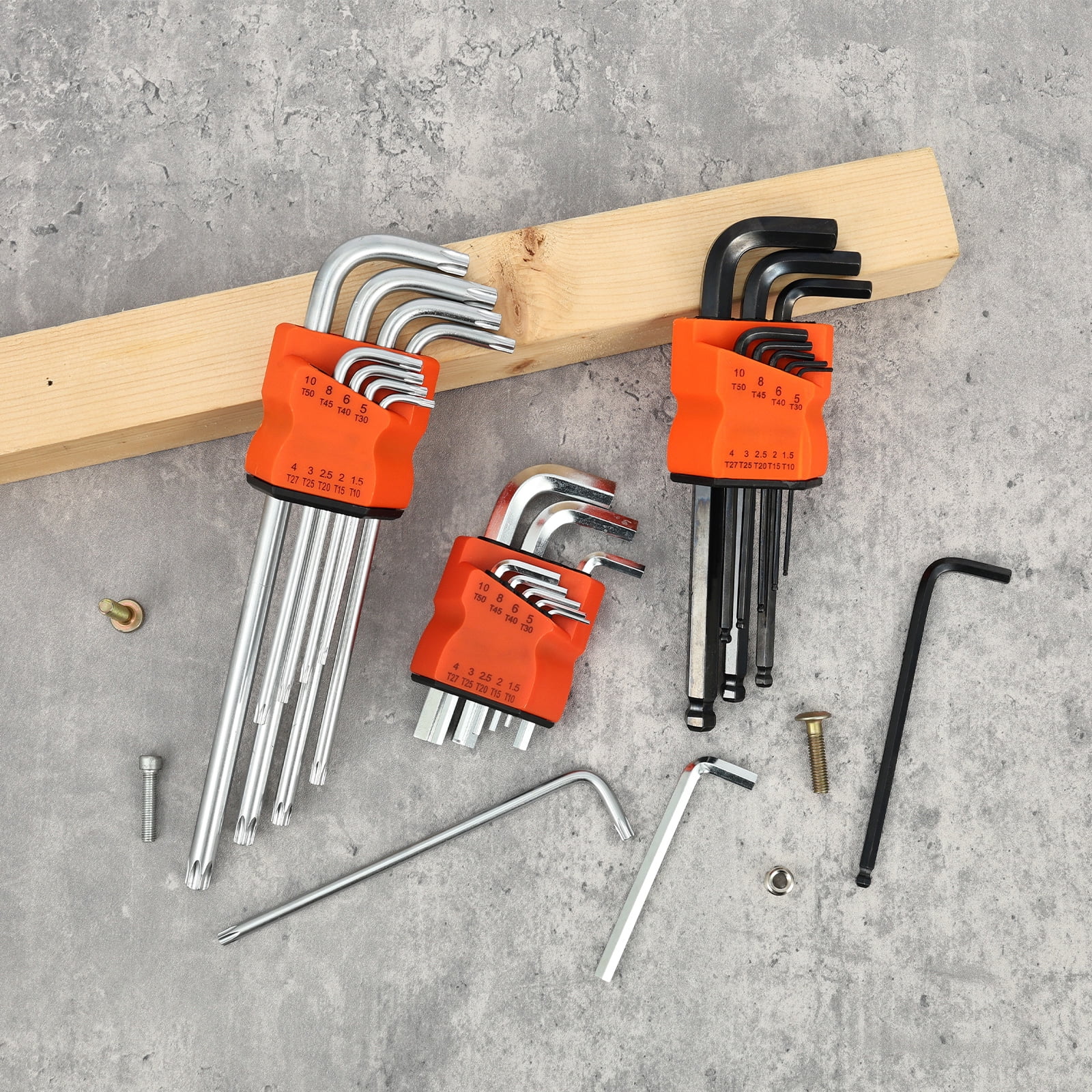 9Pcs Hex Key Set Portable Long Ball End Hex Wrench Torx Key Set Practical Multi Size Allen Wrench for Bicycle Motorcycle Scooter Repair