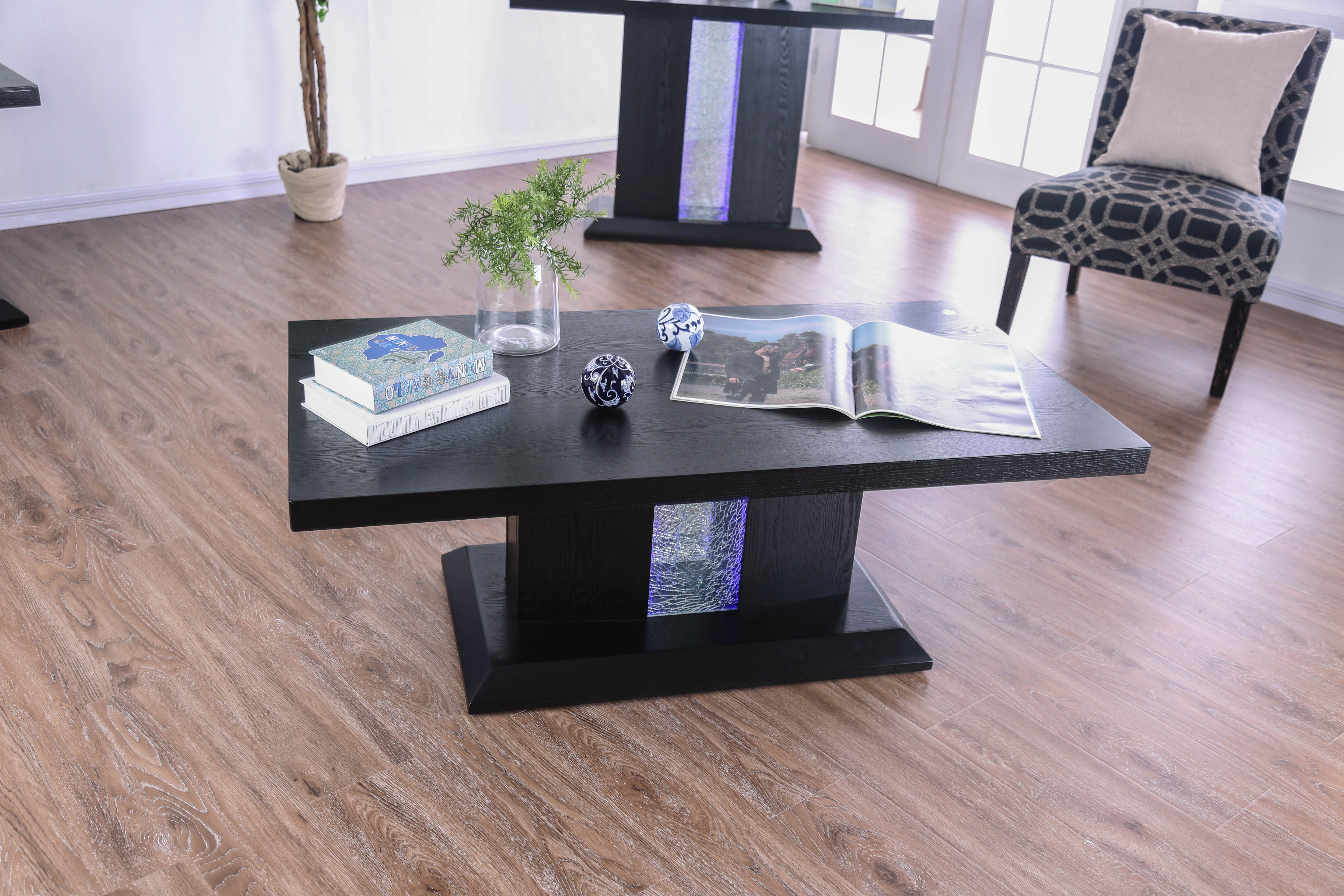 black led coffee table