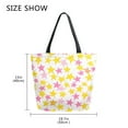 thumbnail image 5 of FORMRS Womens Canvas Tote Bag with Zipper Inner Pocket Shoulder Handbag, White Stars Pattern, 5 of 7