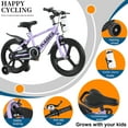 thumbnail image 2 of Ambifirner Kids Bike 18 Inch – High Carbon Steel Frame, Magnesium Alloy Wheels, Training Wheels with Night Glow, Adjustable Seat, Water Bottle – Girls & Boys Bicycle Ages 3-9, Toddler Bike, 2 of 8