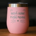 thumbnail image 2 of Bevvee Insulated Wine Tumbler 12 oz Need Wine Right Meow Cat Lover Gifts Tumblers, 2 of 4