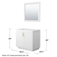 thumbnail image 4 of Wyndham Collection Miranda 36" No Sink Wood Single Bathroom Vanity in White/Gold, 4 of 5