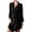 Black, variant on FAIWAD Women's Satin Robes Long Sleeve Lapel Bathrobe Comfy V Neck Nightgown with Belt