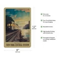 thumbnail image 2 of New York Central System- Hudson River- Diesel powered train - Vintage Railroad Travel Poster by Leslie Ragan - 8 x 12 inch Vintage Wood Art Sign, 2 of 4