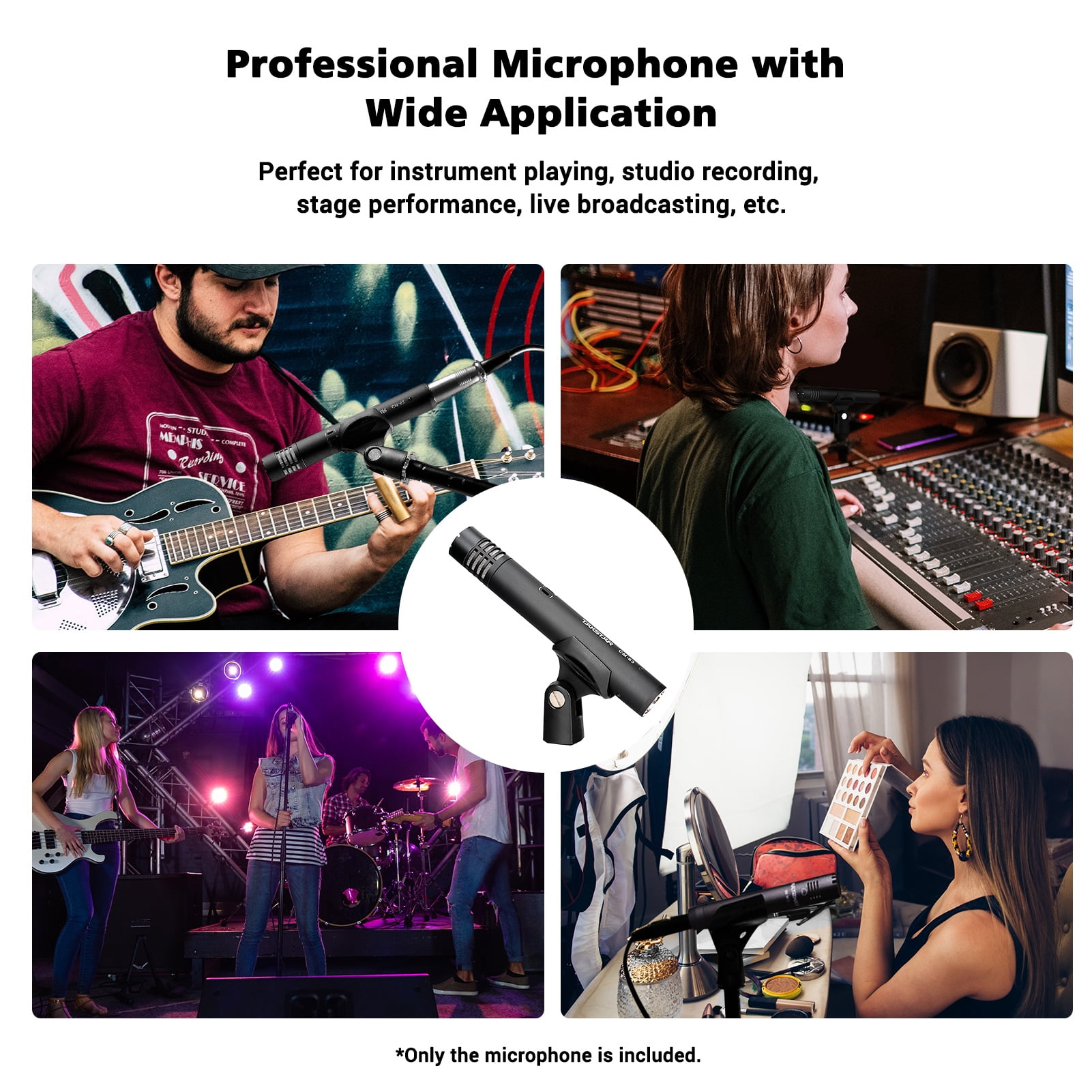 Microphone,Mic 48v Condenser Moisture Resistant Xlr Mic 48v Resistant Xlr Mic Professional Condenser 48v Studio Buzhi Qudai Xlr Huiop Professional Pla Xlr Bundle Mewmewcat
