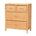 thumbnail image 2 of bali & pari Vaere Rattan and Mahogany wood BOHO Storage Cabinet, 4-Drawer, Natural Brown, 2 of 10