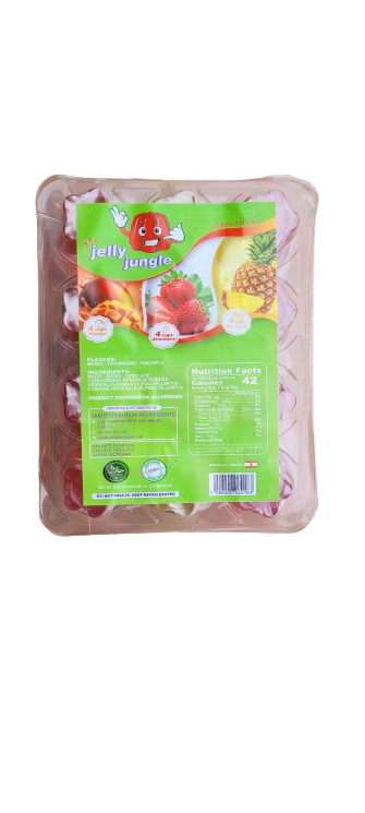 Halal-Jelly Jungle,Fruit Flavored Jelly Cups -Mango, Strawberry