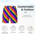 thumbnail image 3 of Men's 2 in 1 Swim Trunks with Compression Liner Pride Rainbow Flag Quick Dry Beach Shorts, 3 of 6