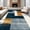 Blue Orange, Pattern 1, variant on ODIKA 9'x12' Machine Washable Non-Slip Area Rug, Waterproof Patio with Anthracite Accents High Traffic Rug, Red Grey, 64077