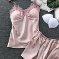 thumbnail image 4 of Lindreshi Lingerie Sets for Women 2pc Set Womens Satin Sling Sleepwear Lingerie Lace Nightdress Underwear Set, 4 of 6
