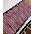 thumbnail image 3 of Vintage Striped Stair Treads Non Slip for Steps Country Red Blue Colorful Stripes 4 Pcs Reusable Adhesive Stair Runner Mats for Dogs Elders Carpet Treads Rugs for Staircase 8x30 In, 3 of 7