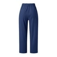 thumbnail image 6 of Women Pants Women Casual Pants Navy Womens Pants Loose Pants Womens Trousers High Waisted With Pockets Womens Fall Pants, 6 of 8
