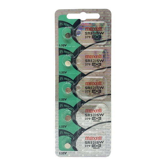 Maxell 379 - SR521SW Silver Oxide Button Battery 1.55V - 10 Pack   Free Shipping