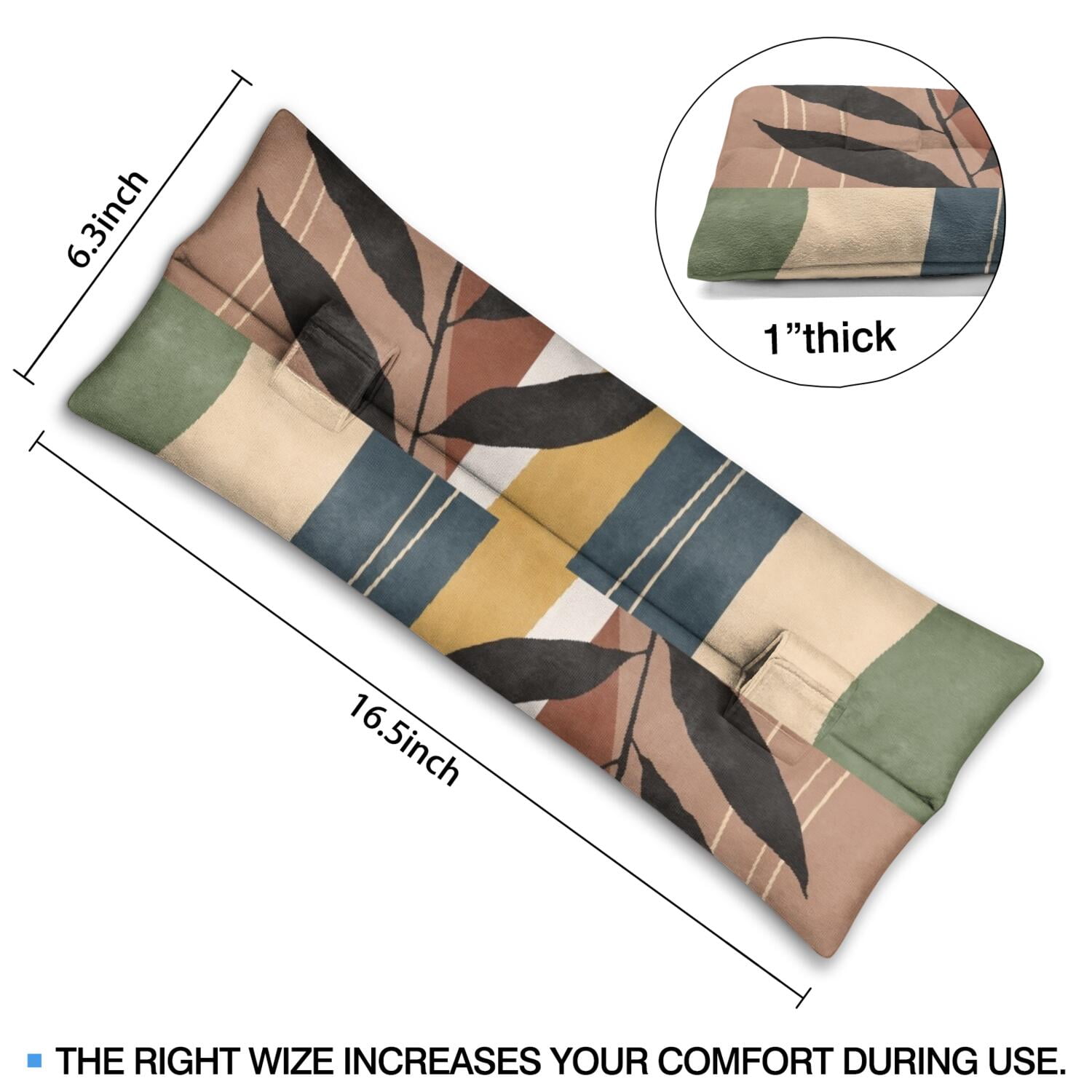 Seat Belt Pillow for Post-Surgery Soft Protective Mastectomy Cushion with Velcro Straps, Comfortable for Heart Surgery & Chemo Port Recovery (Bohemian Floral)
