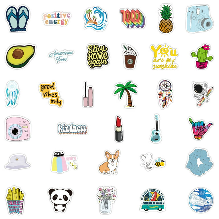 100pcs Cute Trendy Stickers for Water Bottle, Laptop Stickers for