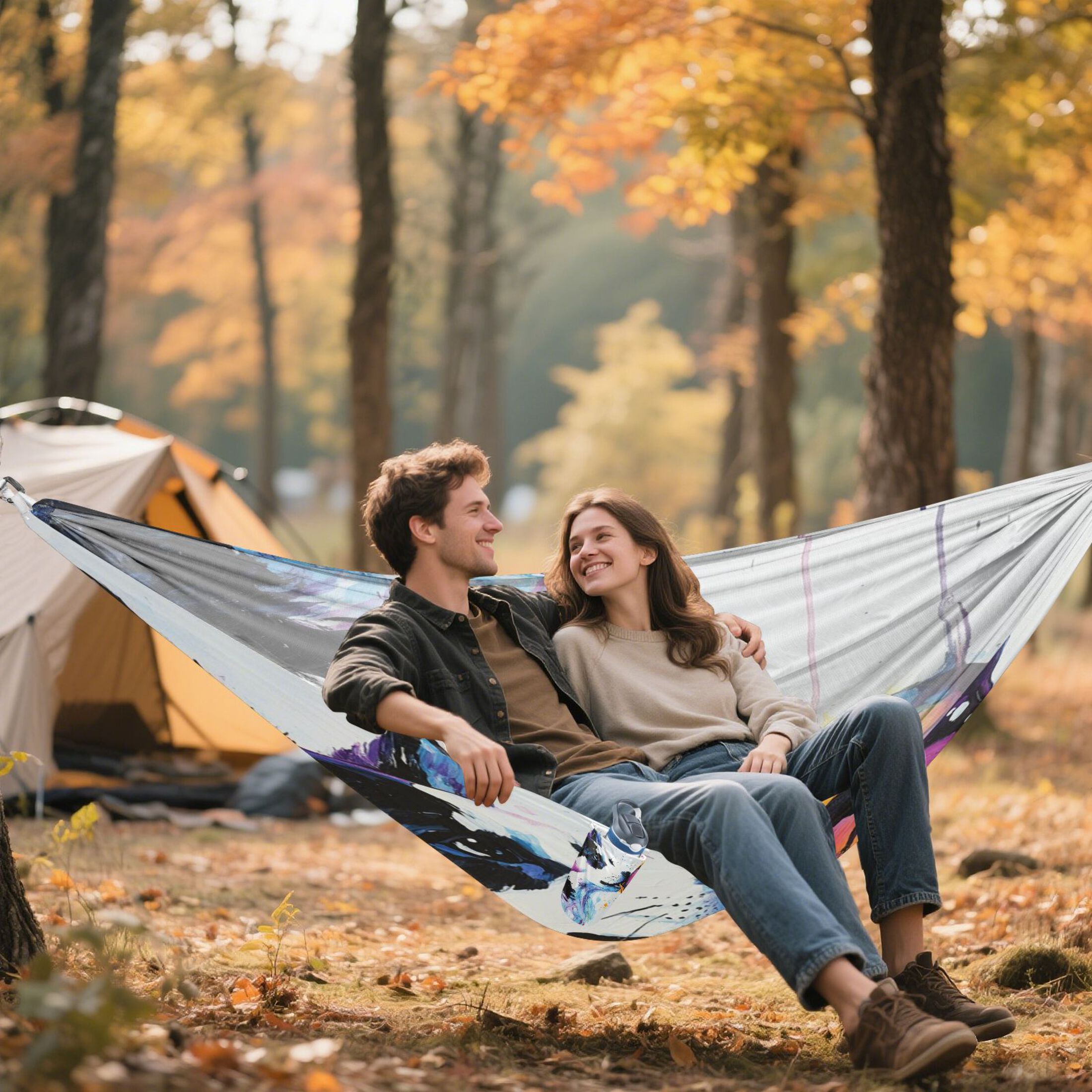 Hammock Camping Hammock Nylon Portable Hammock Travel Camping Hammock Dogs and Colorful Butterflies