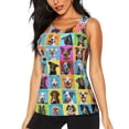 thumbnail image 2 of Uemuo Cute Dogs Collage Pattern Workout Tank Tops for Women Breathable Moisture-wicking tank top Sleeveless Running Loose Fit Yoga Tops Active Shirts Sports Gym Exercise, 2 of 9