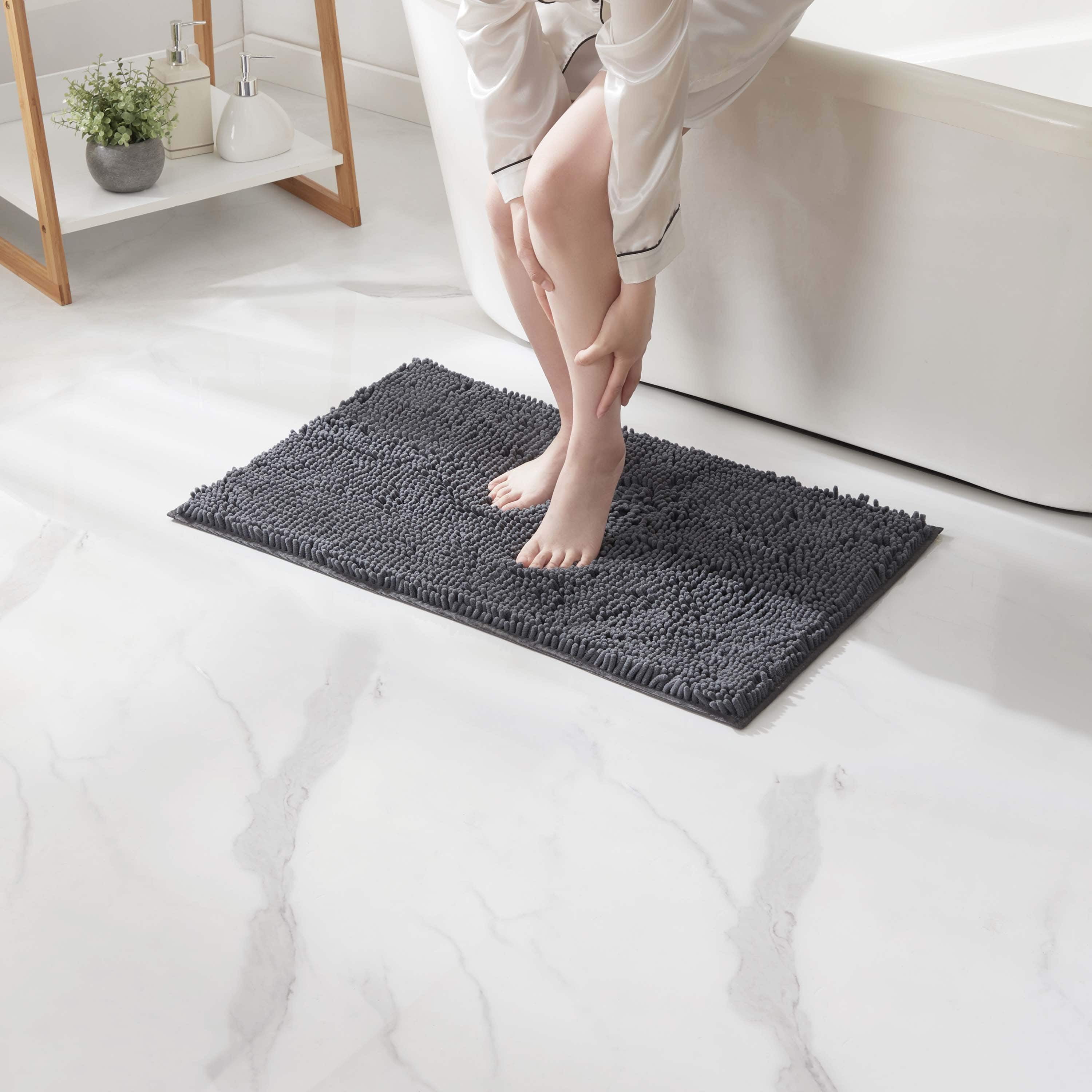 LammaLoe Bath Rug, Chenille Bathroom Rug, Absorbant Bath Mat for Bathroom Decor, Shower Mat 20x32