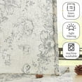 thumbnail image 2 of Floral Kitchen Curtains Set Linen Tier Curtains and Valance Farmhouse Drapes for Small Windows 24 Inch Length for Cafe Living Room Bathroom Rod Pocket 3 Pieces Set Grey on Beige, 2 of 6