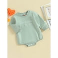 thumbnail image 3 of Bagilaanoe Newborn Baby Girl Oversized Romper Sweatshirt Long Sleeve Bodysuits Letter Embroidery Pullover 3M 6M 12M 18M 24M Infant Casual Tee Tops, 3 of 9
