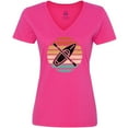 thumbnail image 3 of Inktastic Kayaking Retro Kayak Boating Women's V-Neck T-Shirt, 3 of 5