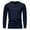 Navy, variant on IYTR Mens Linen Shirts Fall/Winter Fashion Solid Color Long Sleeve Sweater Slim Fitness Athletic Tops Shirts Casual Button-Up V-Neck Navy XXXL