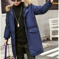 thumbnail image 4 of Mercatoo Hooded Puffer Jacket for Boys Girls 𝗙𝘂r Hood Zip Up Thicken Windproof Down Coat Winter Warm Mid Length Parka, 4 of 5