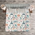 thumbnail image 3 of Ambesonne Paris Quilted Bedspread Set 3 Pcs, Autumn in France Theme, King Size, Multicolor, 3 of 3