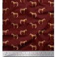 thumbnail image 1 of Soimoi Red Heavy Satin Fabric Horse & Dot Animal Print Sewing Fabric BTY 56 Inch Wide, 1 of 3
