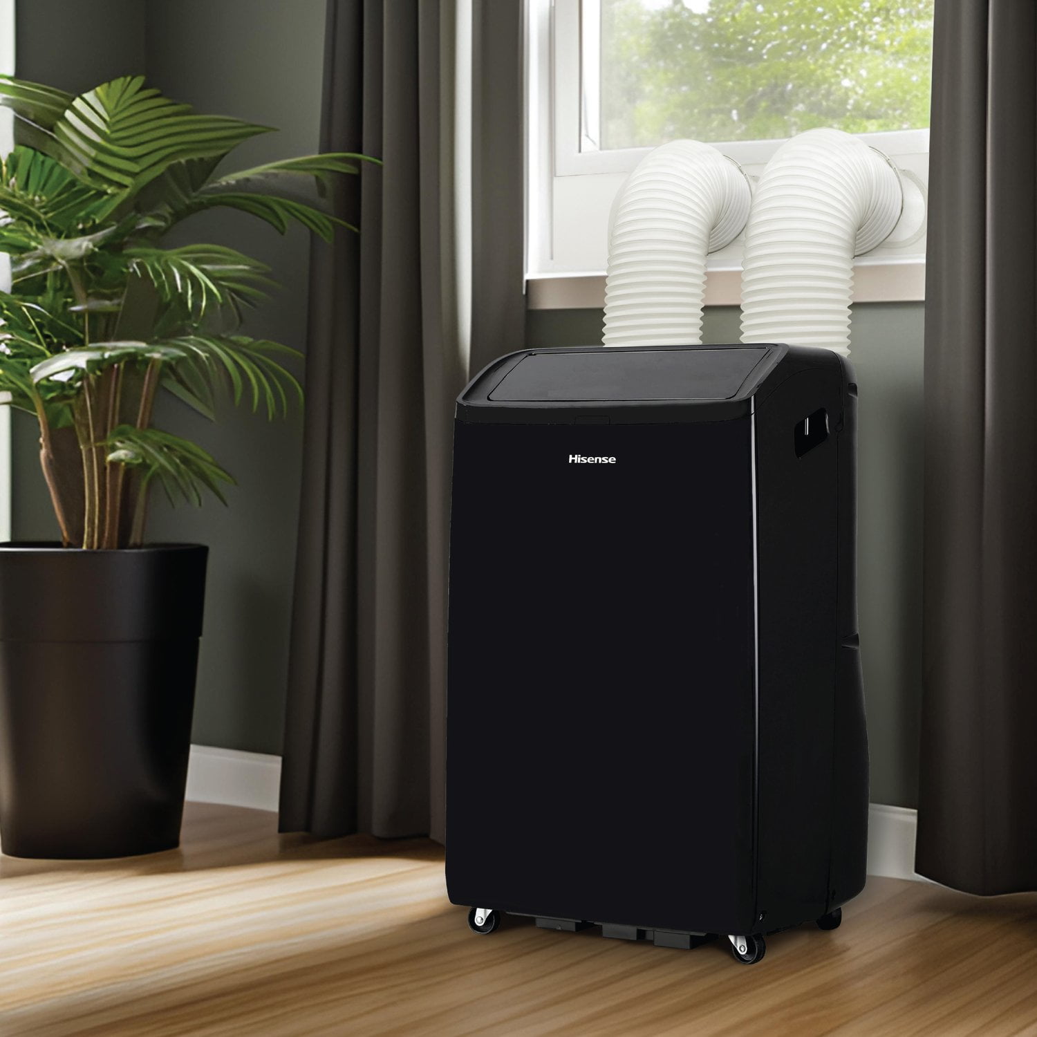 Hisense New 10,000 BTU 450 Sq Ft Smart Wi-Fi Enabled Inverter Portable Air Conditioner, Gray