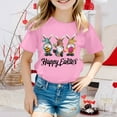 thumbnail image 2 of MUXiin Girls Easter T Shirts Bunny Eggs Short Sleeve T Shirts Soft Happy Easter Pullover Tops Girls Summer Tops T-Shirts Easter Gifts for Kids(Pink,4-5 Years), 2 of 5