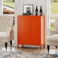 thumbnail image 4 of Elegant Bathroom Floor Storage Cabinet,Sideboard Cabinet with Adjustable Shelves,Freestanding Organizer Rust-Proof Locker,Living Room,Hallway,Orange, 4 of 8