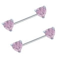 thumbnail image 3 of Pendiente de joyería para el cuerpo Yinane de pezón cristal de circonita acero inoxidable Rosa / Púrpura Rosado, 3 of 5