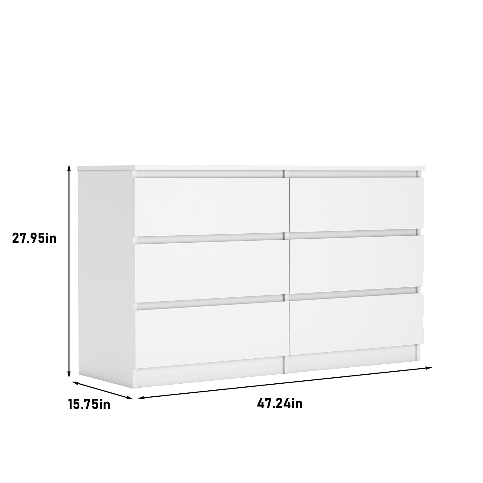 YYAo Wooden 6 Drawer Dresser, Large Modern Chest of 6 Drawers Night Table, TV Stand for 55" TV for Bedroom, Closet, Living Room, White YYAo Wooden 6 Drawer Dresser, Large Modern Chest of 6 Drawers Night Table, TV Stand for 55" TV for Bedroom, Closet, Living Room, White