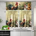 thumbnail image 2 of Sunflower Rooster 3-Piece Tier Curtains 36 Inch Long Country Kitchen Curtains Set Tab Top for Small Window Bathroom Farmhouse 54" x 18", 2 of 5