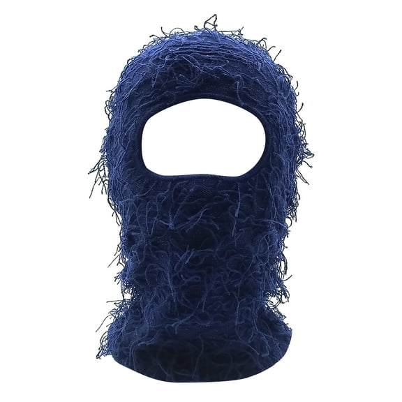 LIZUOJUN Halloween Balaclava Mask for Women and Men Distressed Fuzzy Knit Face Mask Single Eye Hole Full Coverage Stretchy Warm Winter Skiing Outdoor Face Mask, A