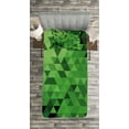 thumbnail image 3 of Ambesonne Green Quilted Bedspread Set 2 Pcs, Triangles Abstract Mosaic, Twin Size, Dark Green Pale Green, 3 of 3
