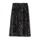 thumbnail image 2 of Elegante falda de terciopelo de cintura alta Nueva colección primavera-otoño para mujer Vestido negro de longitud media con lentejuelas, 2 of 5