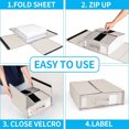 thumbnail image 5 of Sheet Organizer Foldable Closet Organizer Sheet Set Storage Bedding Storage Boxes,Beige, 5 of 5