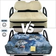 thumbnail image 6 of COEQINE Universal Golf Cart Seat Cover for 2-Seaters, Folds Like a Bag with Handle, 51.2x30.3 Inch Fit for EZGO/Yamaha/Club Car, 4-Pocket, Machine Washable, Horse Forest Montain Blue, 6 of 8