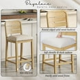 thumbnail image 3 of Dayalane 26" Counter Height Bar Stools Set of 2, Farmhouse Wooden Bar Stools with Ladder Back, Chenille Upholstered Kitchen Island Chairs for for Island Bar Island Cafe Kitchen, Beige, 3 of 12