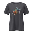 thumbnail image 3 of Graphic Tennis Tees for Women T-Shirts Sea Turtle Shirt For Women Life Graphic Tee for Everyday Casual Comfort on Spring Autumn Seasons Gray XL, 3 of 3