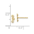 thumbnail image 2 of 14k Solid Yellow Gold Stars Cubic Zirconia Earrings 8mm long Stud Earring for Women, 2 of 2