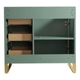 thumbnail image 4 of Fine Fixtures Opulence Collection 36 in. W x 18 in. D x 33 in. H Bathroom Vanity in Mint Green with Black Marble Sintered Stone Sink - Satin Brass hardware, 4 of 7