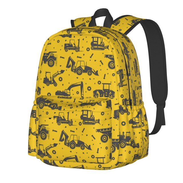 Bingfone Vintage Excavator Pattern Large Capacity Student Backpack, Wear-resistant and Lightweight School, Work, Travel, Sports Backpack, Unisex