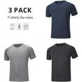 thumbnail image 3 of 3 Pack Mens T Shirts Dry Fit Gym Tops for Men Crew Neck Running Top Moisture Wicking Active Athletic Short Sleeve Shirts Plain Workout Shirts, 3 of 5